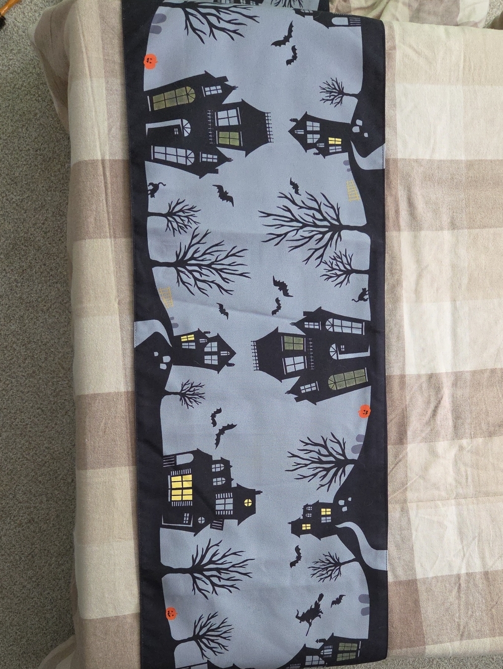Halloween Haunted House Table Runner - 72in X 15 In